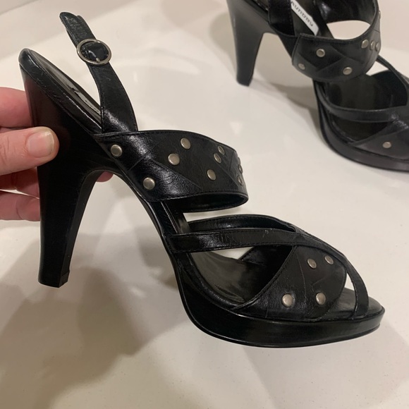 Chinese Laundry black Leather Studded Heels - NWOT - Picture 2 of 4